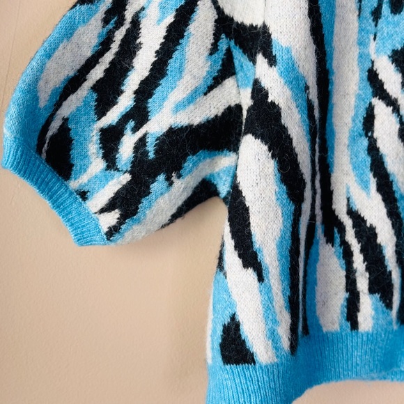 Zara Zebra Print Short Sleeves Sweater - Picture 7 of 9